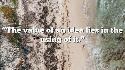 “The value of an idea lies in the using of it.”